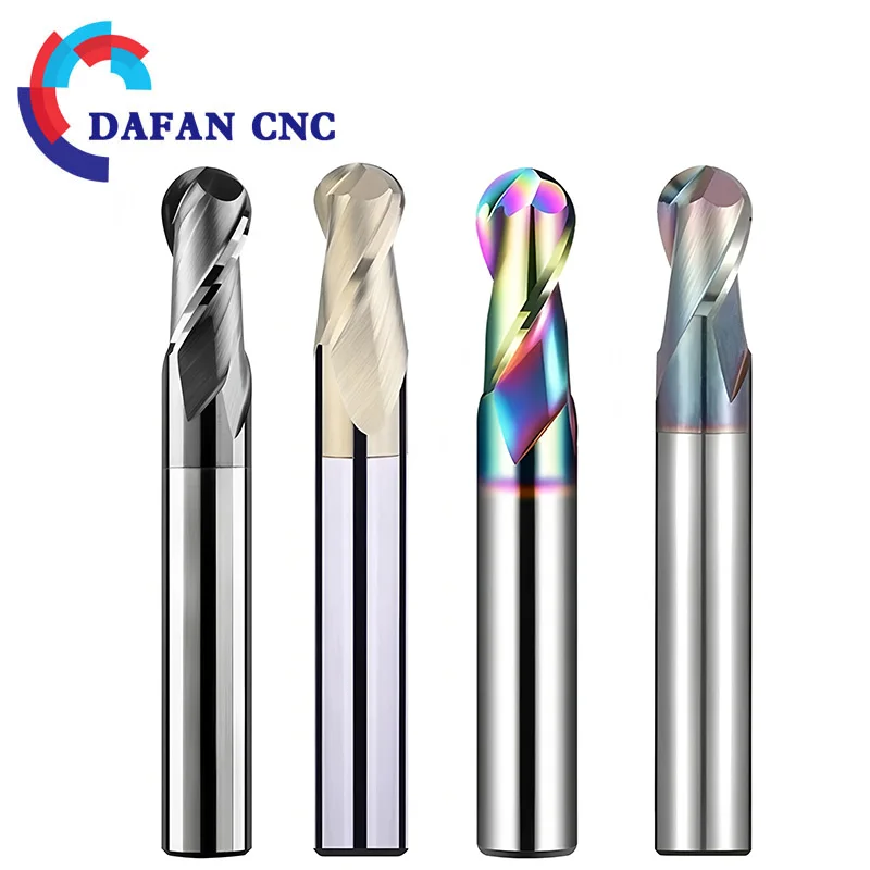 

Концевая фреза с шариковым наконечником R0.5, твердый карбид с DLC покрытием для сплава/алюминия/меди/нержавеющей стали, прецизионный фрезерный станок