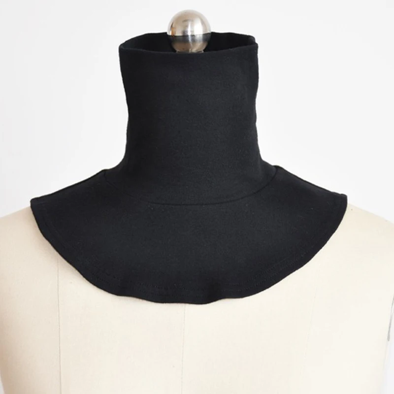 New Simple Solid Color Dickey False Fake Collar Turtleneck Detachable Cotton Half Top High Neck Cover Loop Scarf