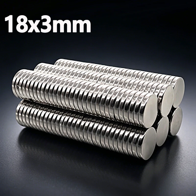 18x3mm Magnet N35 NdfeB Permanent Magnetic Imanes 18*3mm Accessory 5-50pcs Round Shape Strong Neodymium Office Fridge Magnet