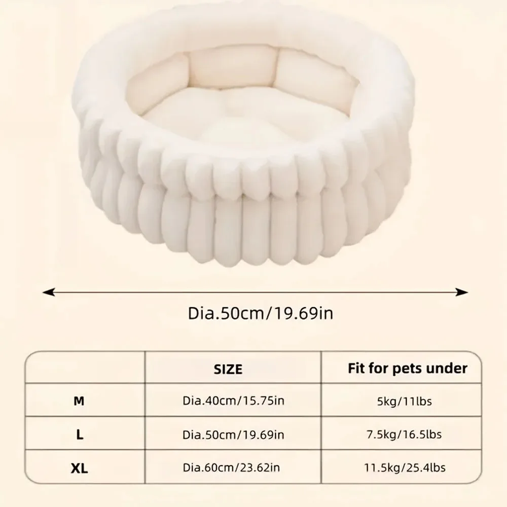 Random Color Cat Bed Kitten Bed, Washable Round Cat Beds for Indoor Cats,Super Soft Plush Faux Fur Pet Bed for Puppy and Kitten