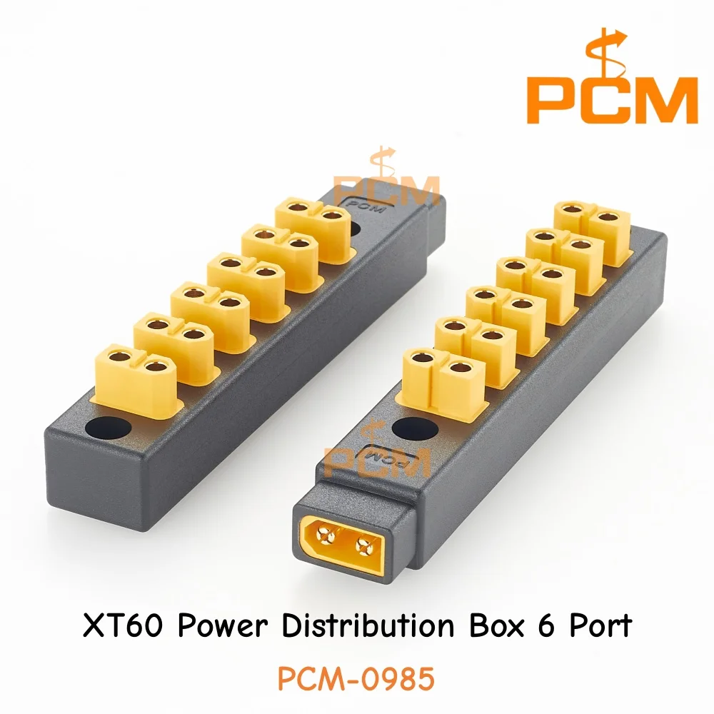XT60 Power Distribution Box 1 Male Input to 6 Female Outputs Power Splitter for Solar Charging Battery Portable Power Station