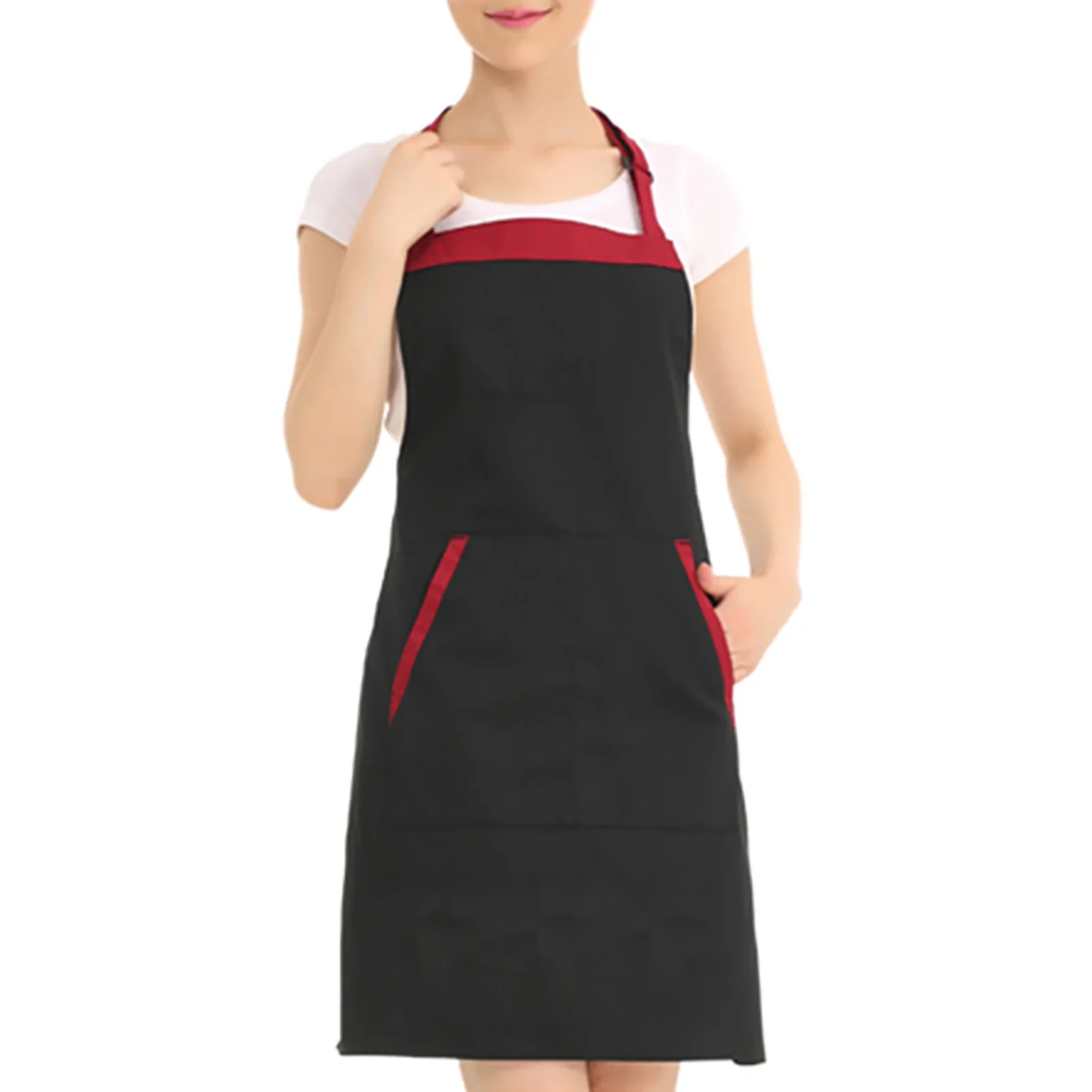 Unisex Black Coffee Shop Working Apron Practical Restaurant Waiter Work Apron For Service Kitchen