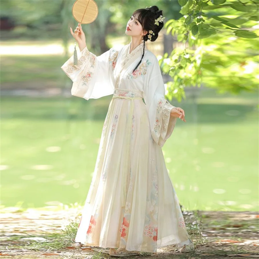 Women's Traditional Chinese Korean Costume Korean Women's Dress Embroidered Wei Jin Dynasty Party Performance Dance Costume