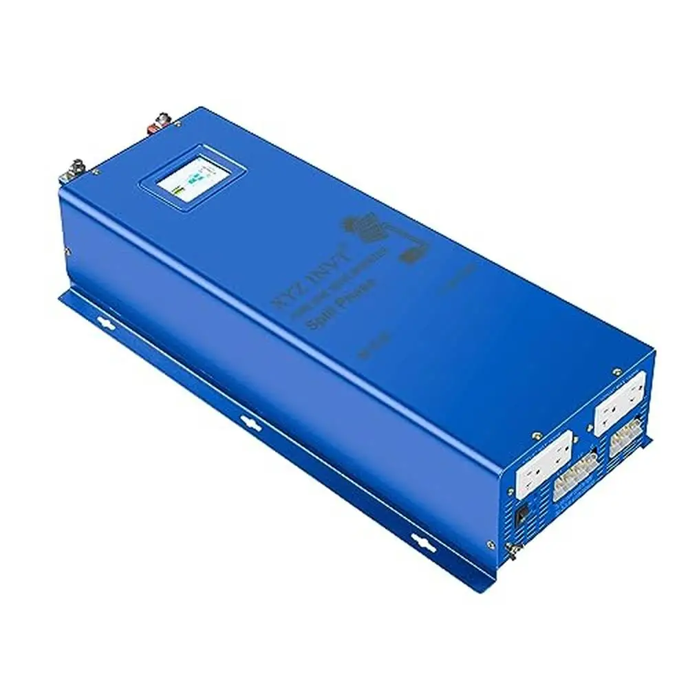 7000W Split Phase Pure Sine Wave Off-Grid Inverter 24V DC to 120/240V AC LCD Display 2 Circuit AC Outputs Universal Plug Ideal