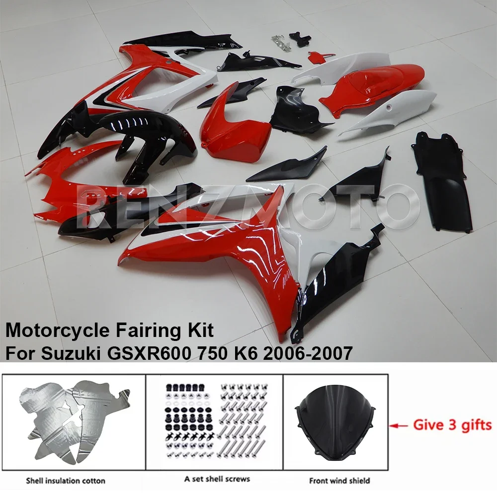 

Motorcycle Fairing Set Body Kit Plastic For Suzuki GSX-R600 R750 2006-2007 K6 Accessories Injection Bodywork S0606-109a