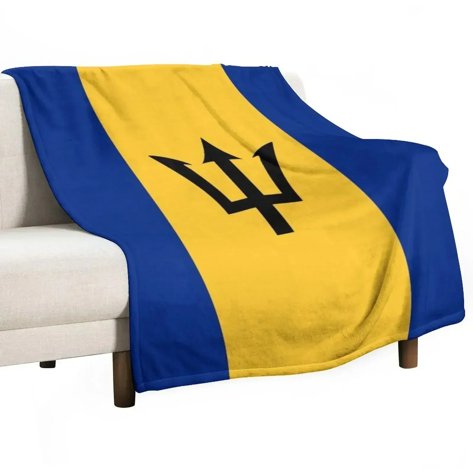 Barbados flag Throw Blanket Sleeping Bag Soft Plaid Soft Beds Single Blankets