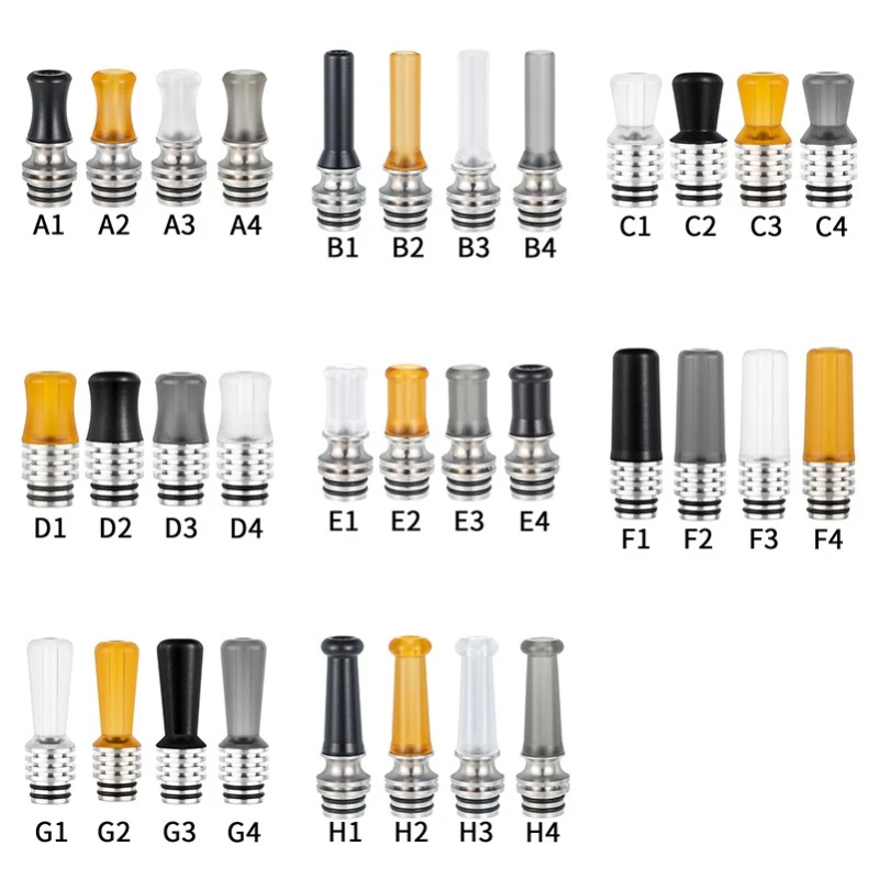1PC 510 Drip Tip Multiple Styles Stainless Steel Plastic POM PEI Combined Splicing Mouthpiece