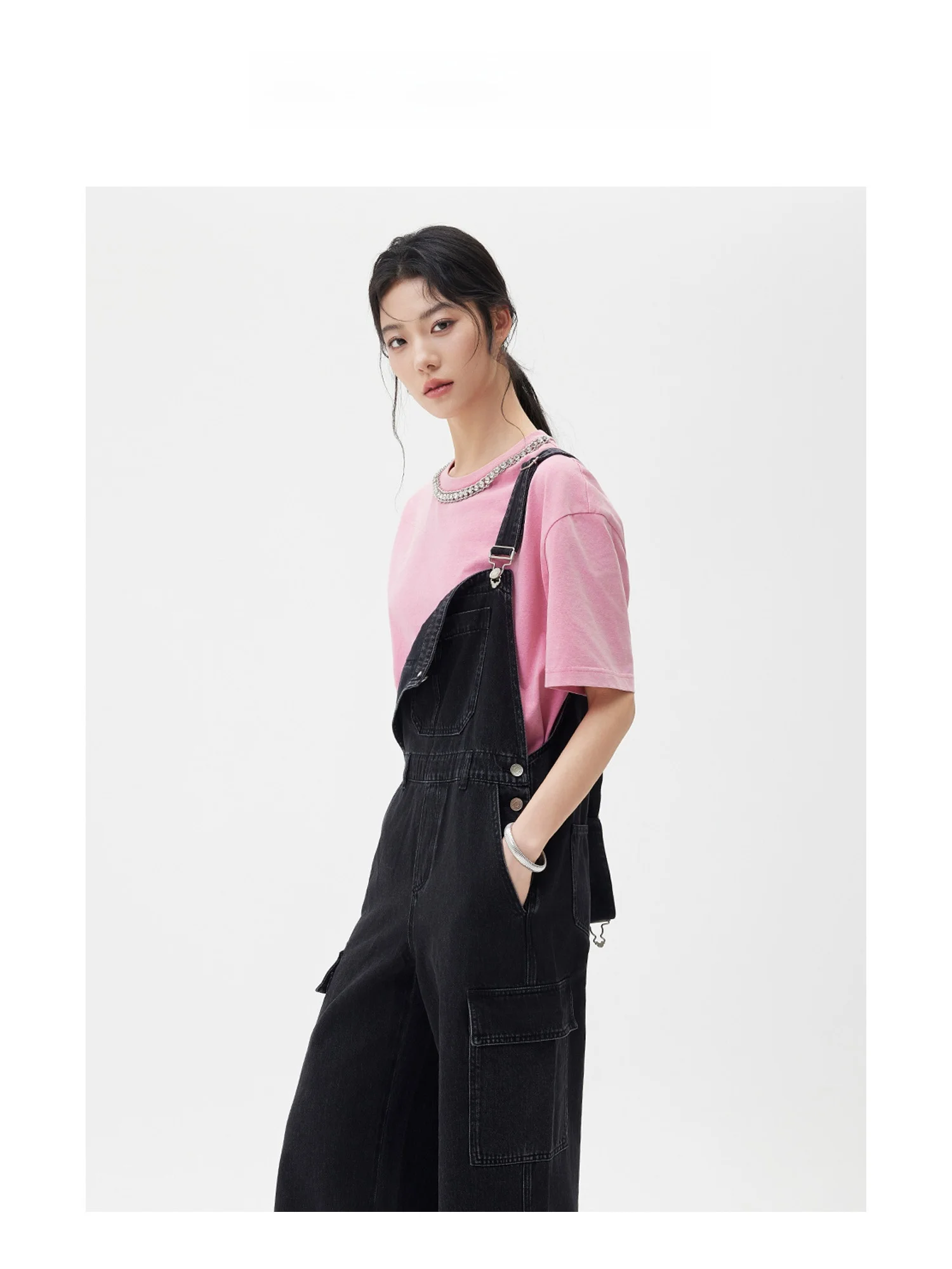 

Bla Denim Overalls Women's Loose Slim Cotton Workwear Sle Pants High Waist Straight Leg Casual Jeans Spring Autumn