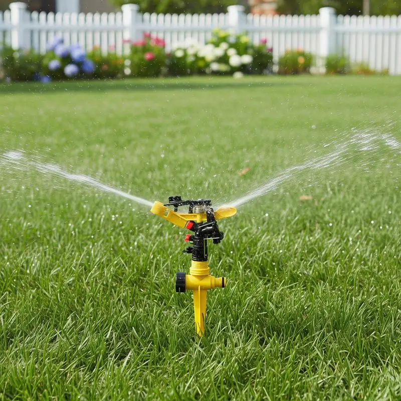 Adjustable Spiked Rocker Impact Sprinkler Garden Agriculture Watering Nozzle Lawn Irrigation Watering 360 Degrees Rotary Jet