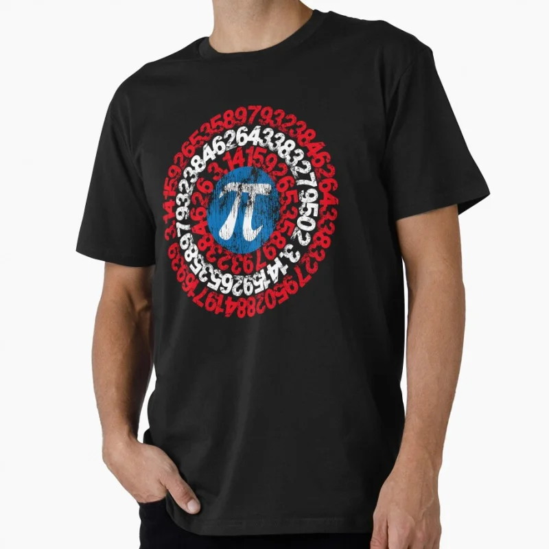 

Captain Pi π Symbol 3.14 funny math science Gift t shirt for man Large size Tops S-6XL 100% cotton print Clothes