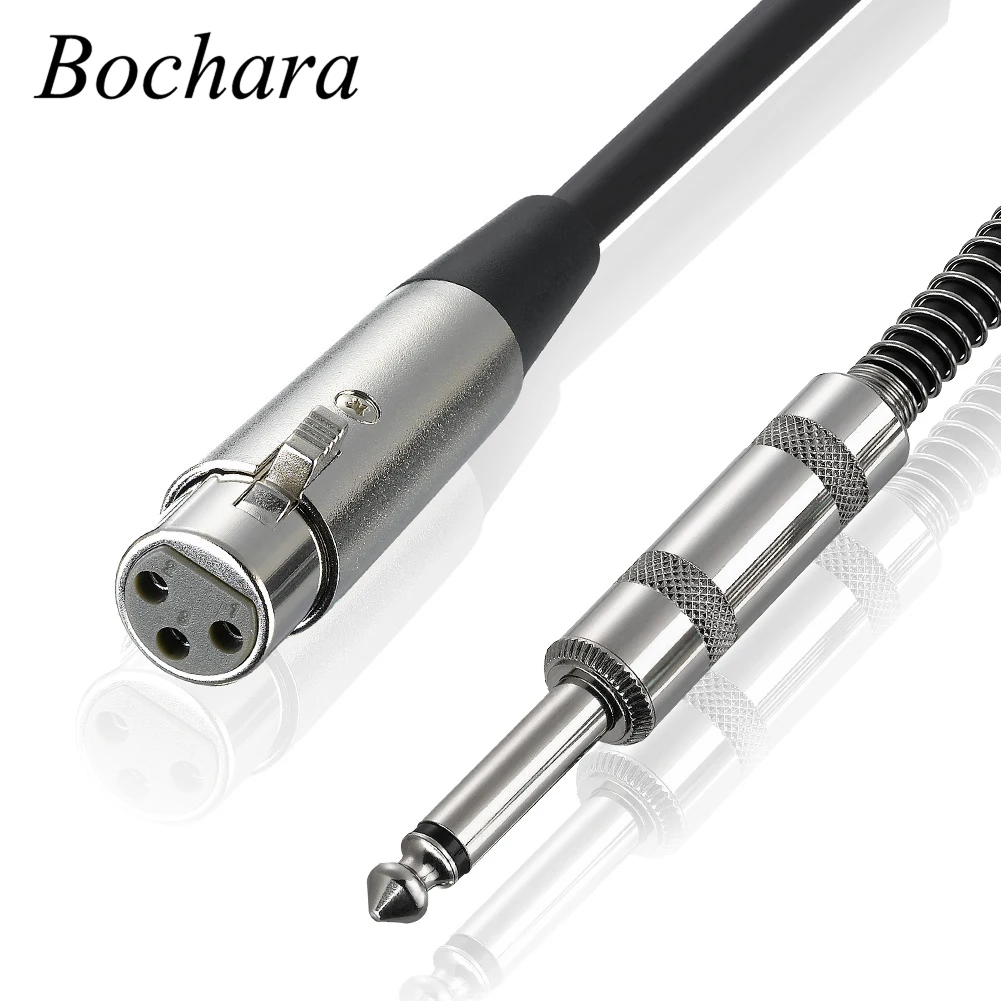 Bochara 1/4 \'\'Jack 6.5mm męski do xlr żeński mikrofon kabel Mono folia + pleciony ekranowany 1.8m 3m 5m 10m