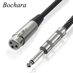 Bochara 1/4 ''Jack 6.5 millimetri Maschio a XLR Femmina per Microfono Mono Cavo Foil + Intrecciato Schermato 1.8m 3m 5m 10m