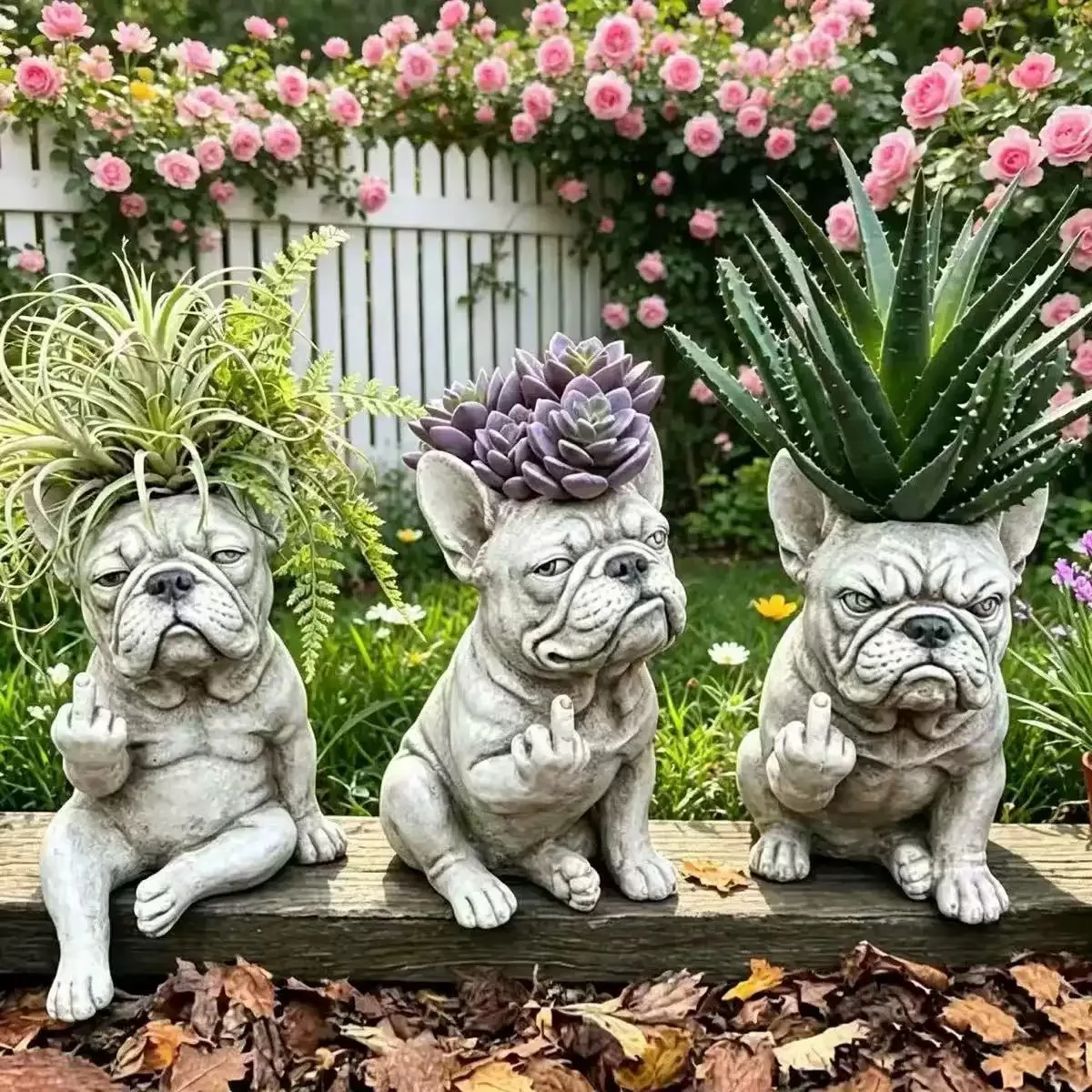 Funny French Bulldog Resin Planter Succulent Pot Gift