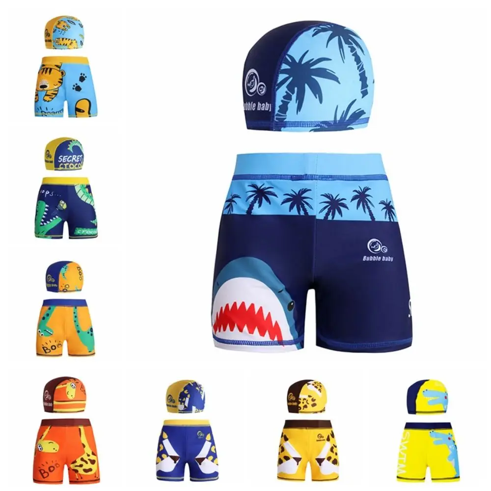 Toddler Beach Swimsuit Euro Boys Swimming Trunks Dinosaur Shark Childrens Swimsuit Portable 5-16Years Kids Swimsuit Summer