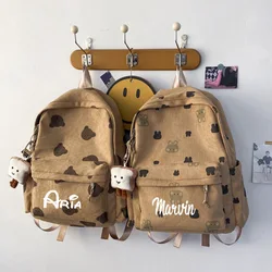 Mochila de oso de peluche de pana personalizada, mochila de gran capacidad, moderna y versátil para estudiantes, mochila de viaje, nueva