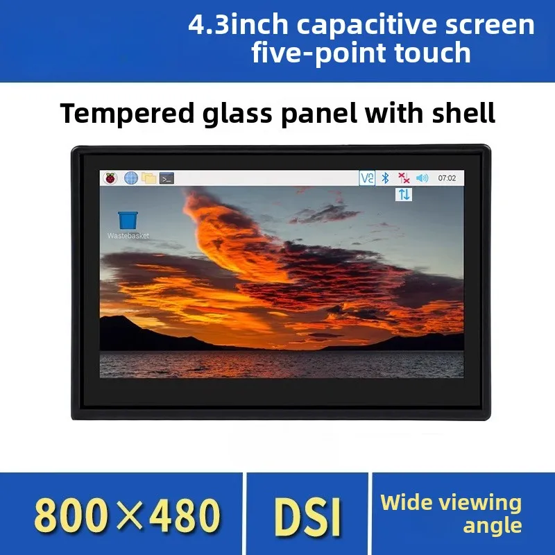 

Raspberry Pi 4.3 inch LCD screen IPS wide viewing angle LCD screen capacitive touch screen MIPI DSI