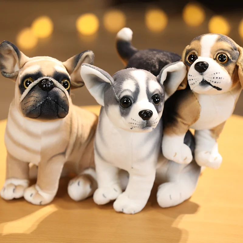 Lifelike Dog Pet Plush Toys Stuffed Aniamls Beagle Husky Bulldog Chihuahua Pug Dalmatian Doggy Dolls Plush Dog Toy for Children