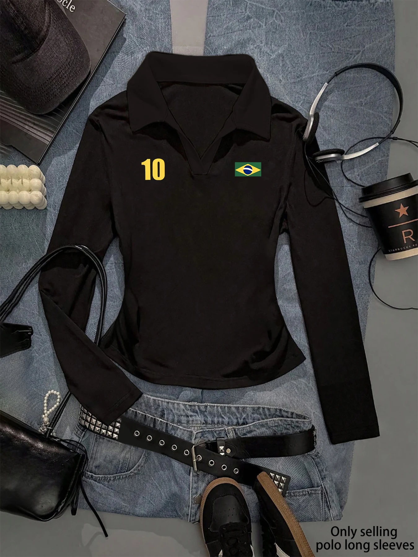 Questa splendida polo da donna slim fit autunno/inverno con maniche lunghe sia semplice ed elegante, solo ciò che hai bisogno.