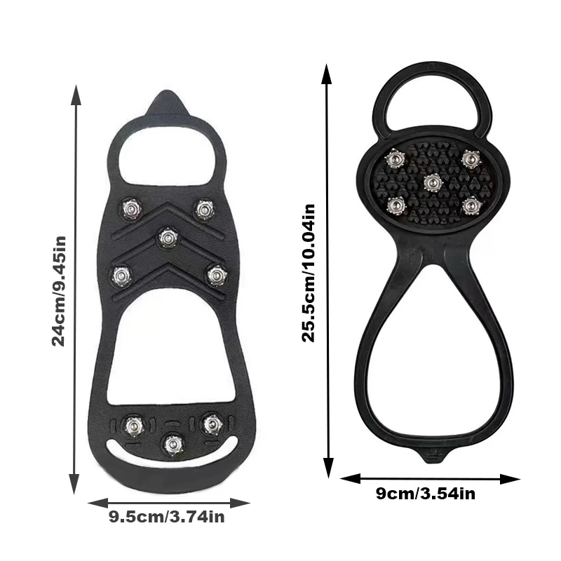 5/8 الأسنان المضادة للانزلاق الجليد القابض الأحذية التمهيد المشي لمسافات طويلة تسلق الجليد حذاء المسامير سلسلة الأشرطة غطاء عدم الانزلاق الأحذية في الهواء الطلق كوف #2