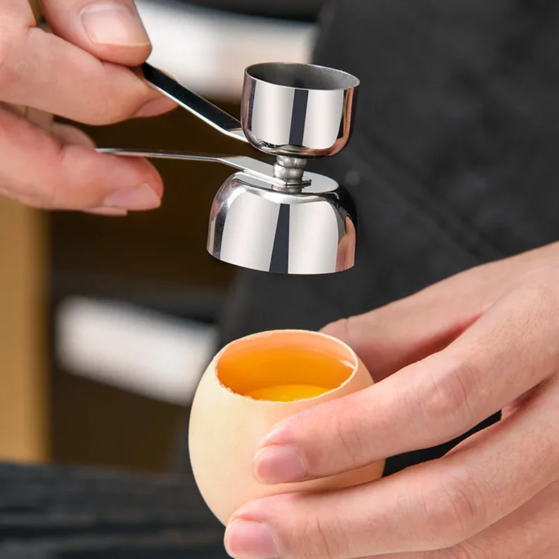 Eggshell Cutter Double Head Egg Topper Shell Opener 304 Metal Egg Shell Opener Boiled Raw Egg Creative Kitchen Tools Accessories