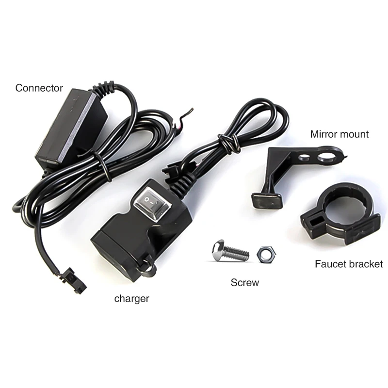 Adaptador de cargador de manillar de motocicleta, puerto USB Dual, impermeable, 12V-24V, toma de fuente de alimentación para iphone, samsung, huawei