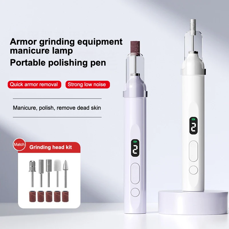 Akumulatorowa Frezarka do Paznokci 2w1 z Lampą UV/LED, Narzędzie do Szlifowania i Frezowania, Mocny Zestaw do Polerowania Paznokci