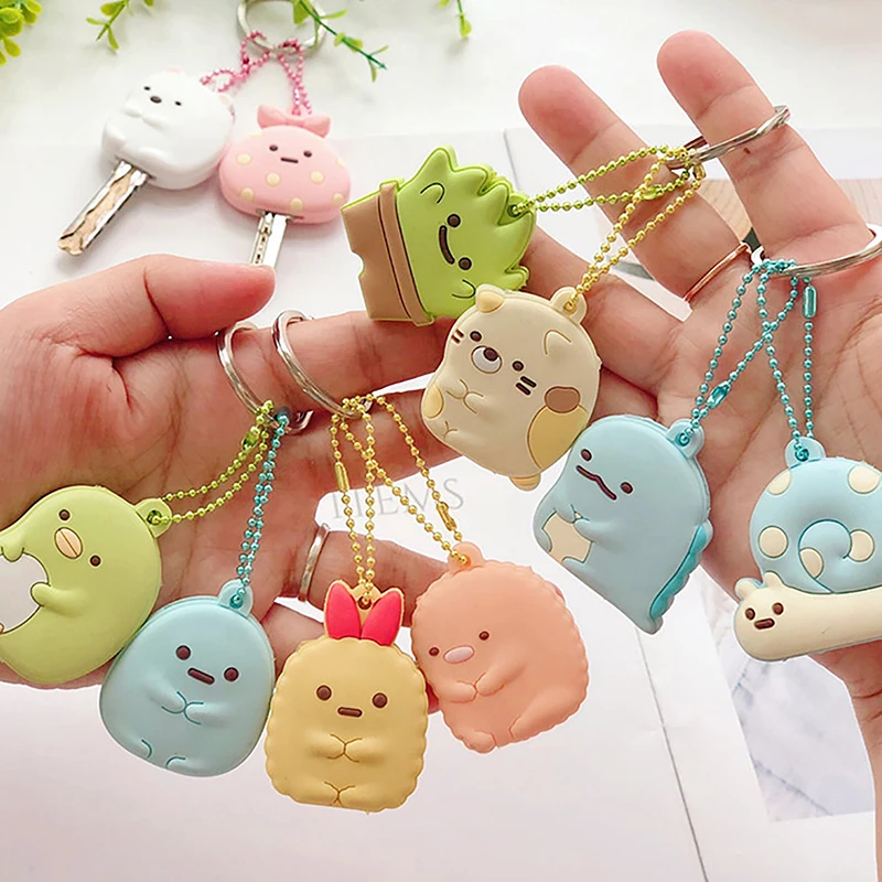 Cute Sanrio Key Protective Case Hello Kittys Accessories Cute Beauty Cartoon Anime Key Chain Set Soft Glue Toys for Girls