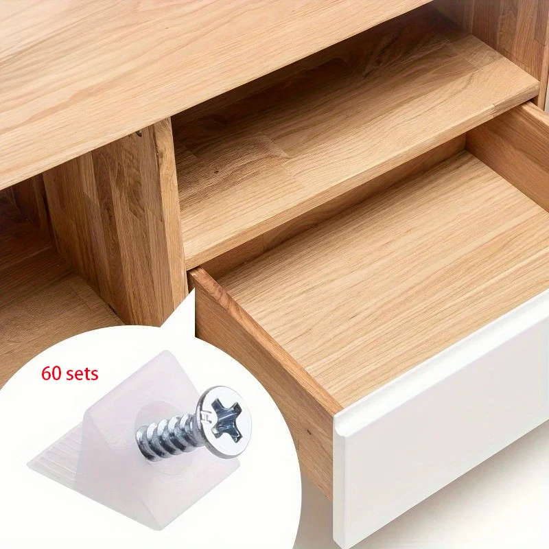 60pcs drawer corner brackets with screws - cabinet support brackets, bed sheet and wardrobe repair