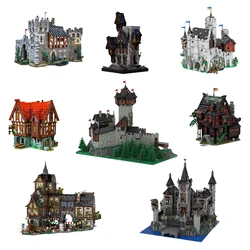 MOC Multi-Type Medieval Castle Building Block Set Classic Modular Black Falcon's Architecture Model Toys Adults Collection Gifts