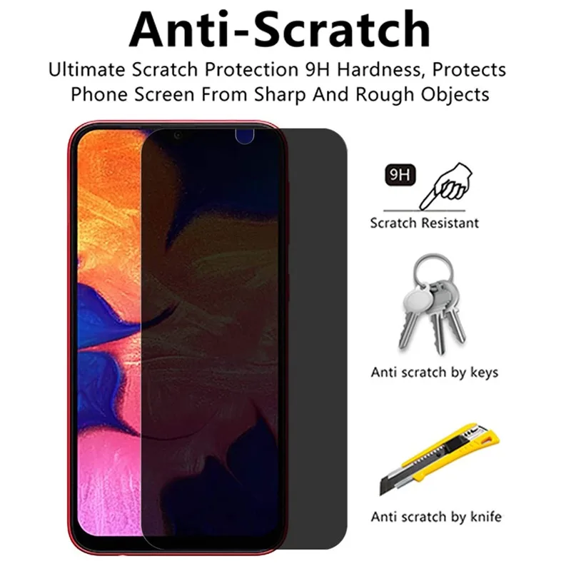 Privacy Tempered Glass For Samsung Galaxy A50 A10 A70 A71 A80 A90 5G Anti-Spy Glass For Samsung M10 M20 Screen Protectors