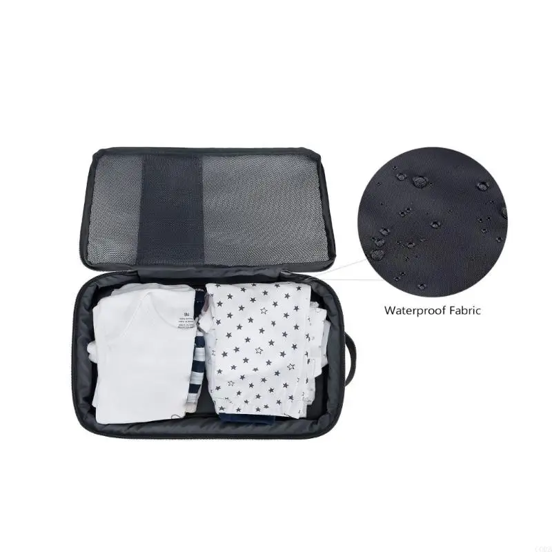 CORB Small Diaper Storage Bag with Reinforced Bottom & Breathable Mesh Side Pockets