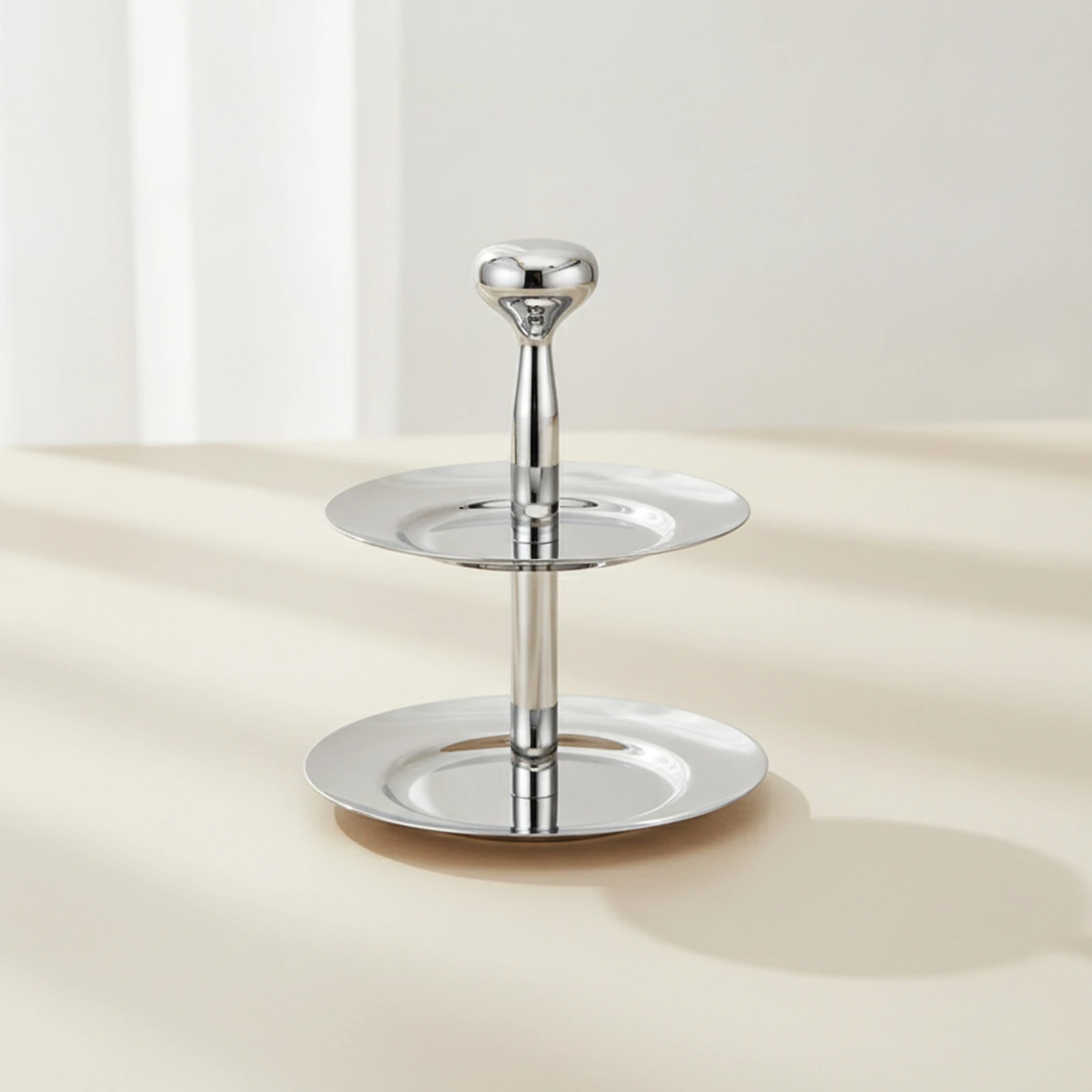 Fruit Tray with Stem Sturdy Two-Tier Serving Tray Two-Tier Fruit Bowl Long-Lasting Tiered Dessert Stand Compact for Hosts