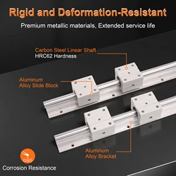 2set Linear Rail SBR16 300 350 400 450 500 550 600 700 800 900 1000mm 2pcs Linear Guide SBR16 + 4pcs SBR16UU Blocks for CNC