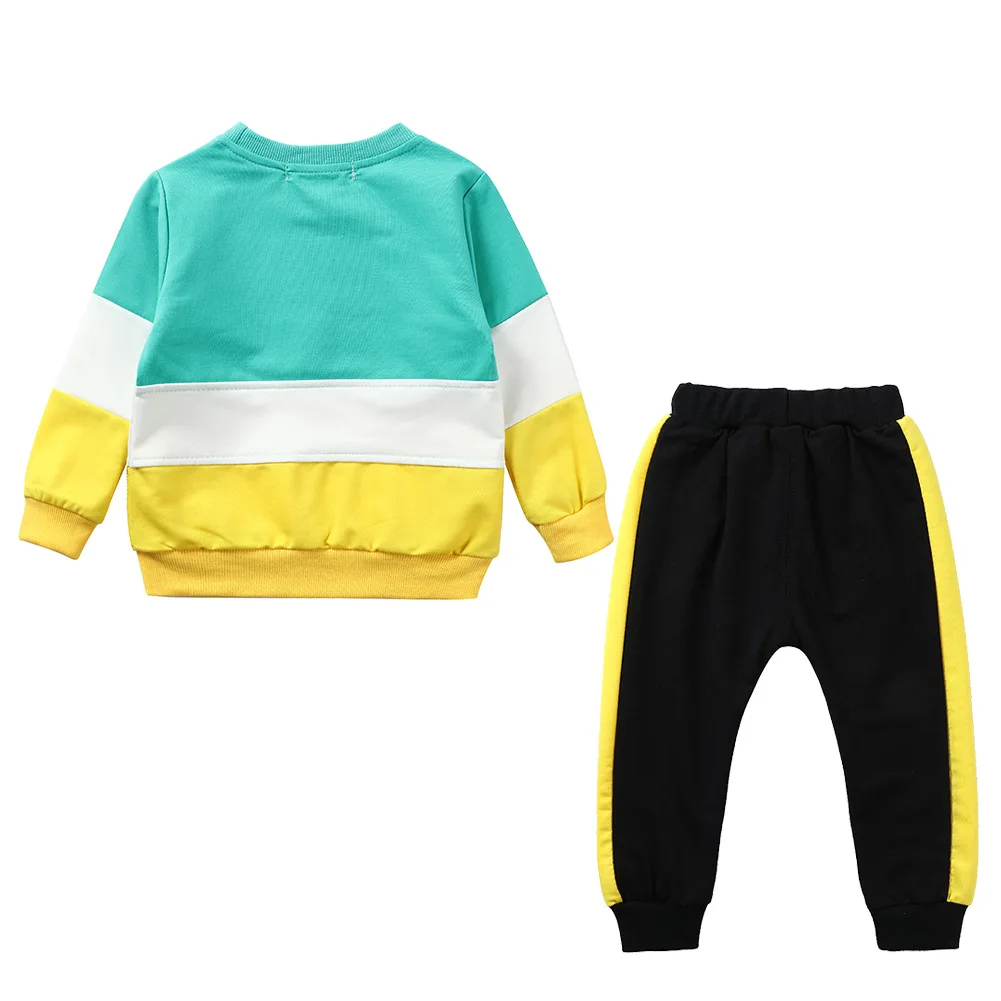 Baby Kids Newborn Spring Autumn Long Sleeve Tops+Pants 2pcs Boys Tracksuit Fashion Letter Children\'s Sport Outfits 1 to 2 Years