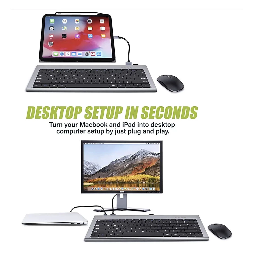 11 in 1 Keyboard Usb C Docking Station with 100W PD, 4K , VGA, Ethernet, Card Reader, USB 3.0, Aux USB C HUB for Laptop