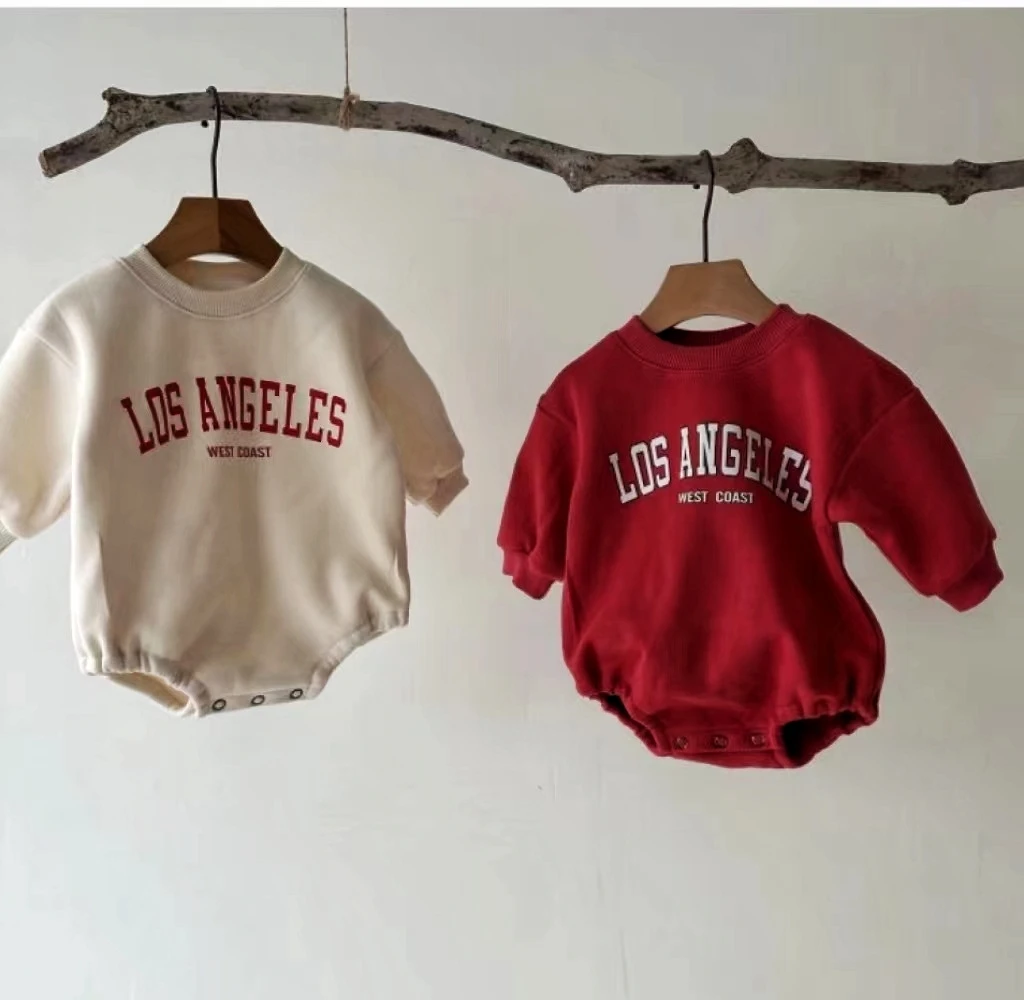 النسخة الكورية من الخريف والشتاء طفل الفتيان والفتيات رسالة القطن القطيفة عارضة جولة الرقبة فضفاضة بذلة الزحف دعوى #1