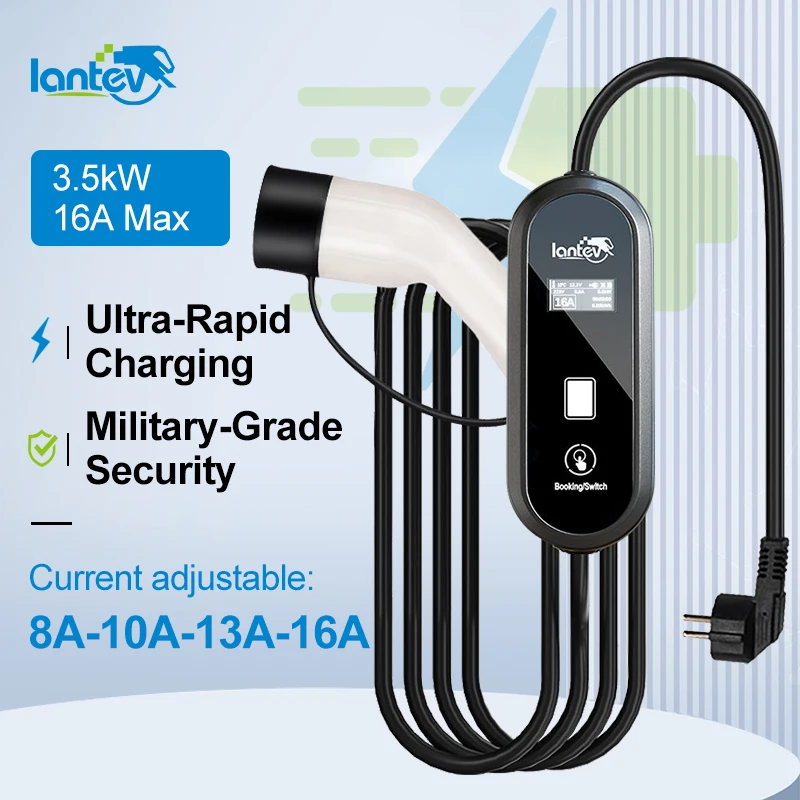 

EV Portable Charger TYPE 2 TYPE 1 3.5kW 16A 3.5M AC90-260V EU Plug 1Phase Wallbox Charging Station for Electric Cars