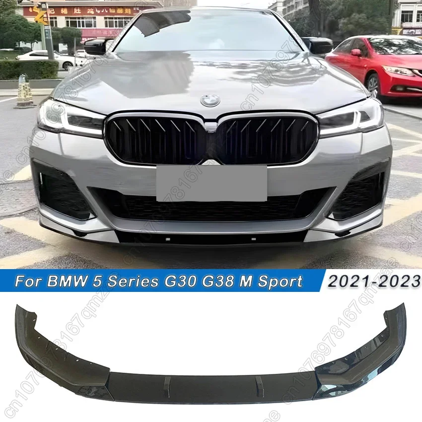 For BMW 5 Series G30 G31 LCI M Sport 2021-2023 Black Front Bumper Lip Spoiler Splitter Diffuser Cover Deflector Body Kit Tuning