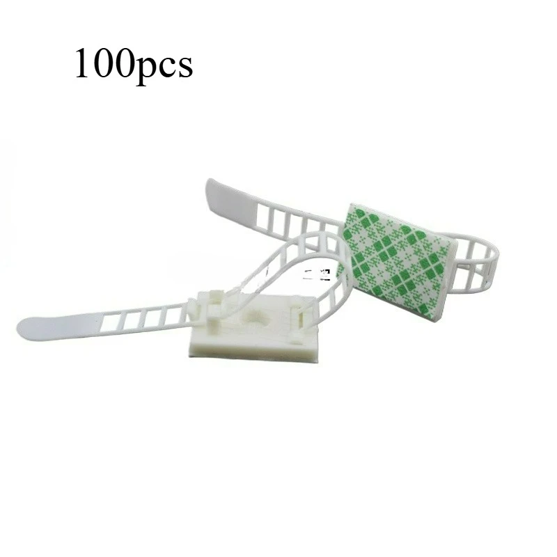 100pcs White Cable Clips with Suction Cups for Game Console Wire Management Adhesive Cord Organizer Dedicated for Gaming Console