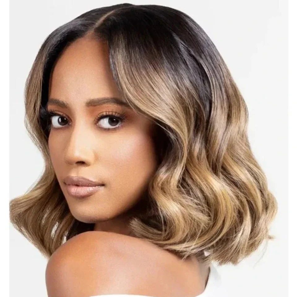 

Body Wave Bundles Hair Extensions For Women 120g/pack Ombre Brown Synthetic Hair Loose Wave Extensions Bundles For All Seasons