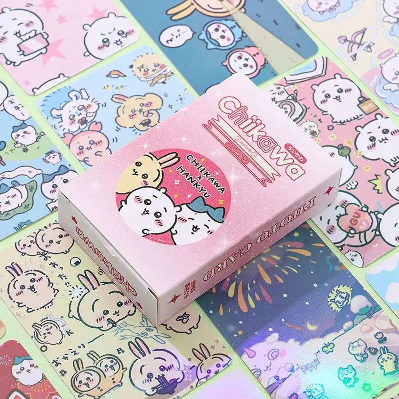 

Chiikawa Hachiware Usagi Anime Peripherals Creative Personality Cartoon Cute Postcard Laser Small Card Holiday Gifts Wholesale
