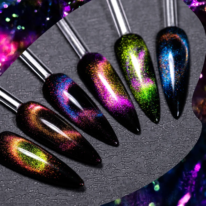 

MEET ACROSS 7ml Rainbow Cat Magnetic Gel Nail Polish Glitter Colors Aperture Magnetic UV Gel LED Nail Art Varnish Manicure