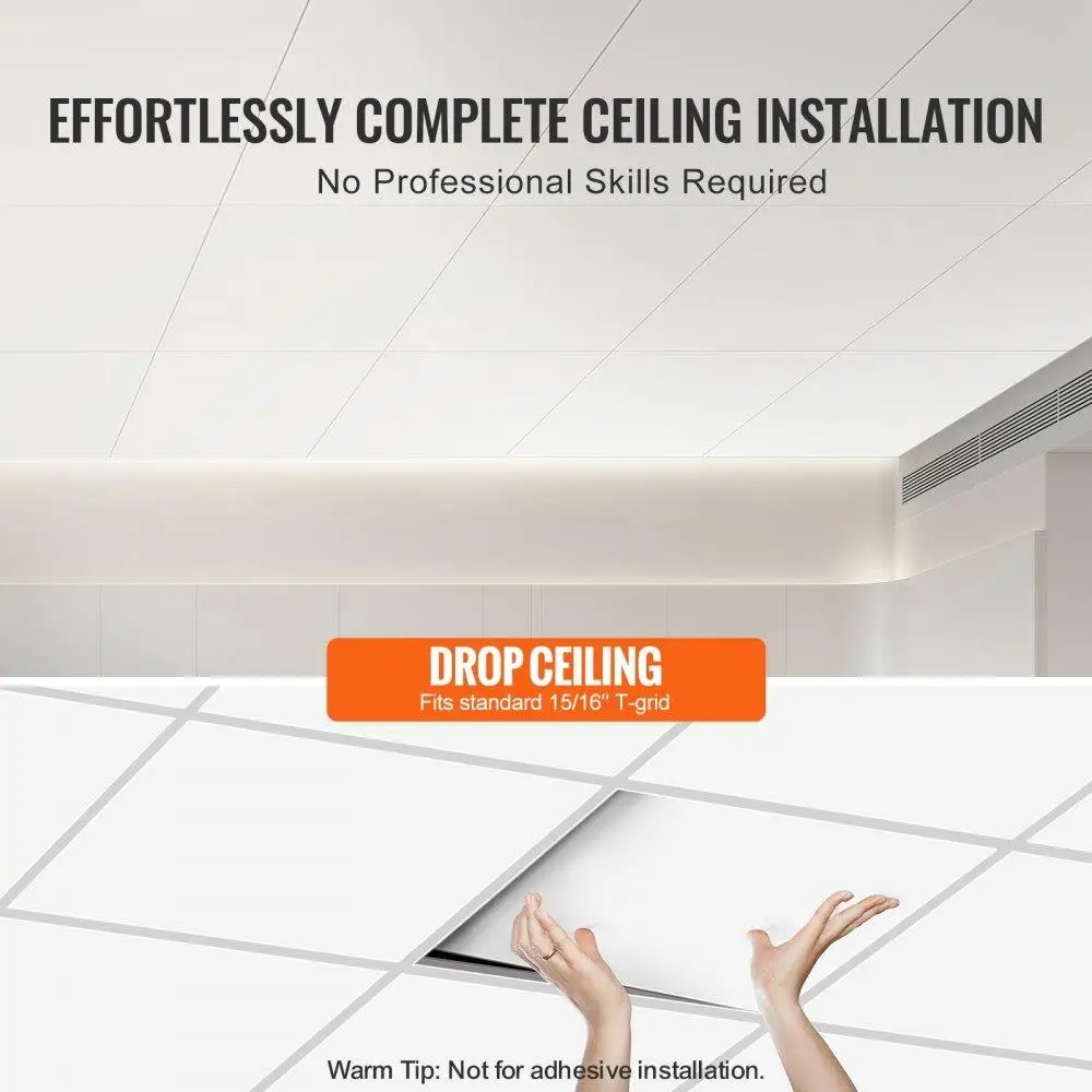 12er-Pack 24x24in PremiumPVC DropCeilingTiles EasyInstallation QuickCutting HomeOfficeDecoration WhitePegPattern Hohe Qualität