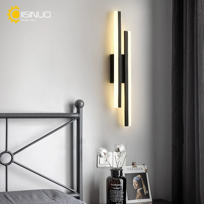 Modern LED Wall Lights for Living Room Stairs Bedroom Corridor Gold Black Wall Sconces Home Interior Decoration Lighting Fixture