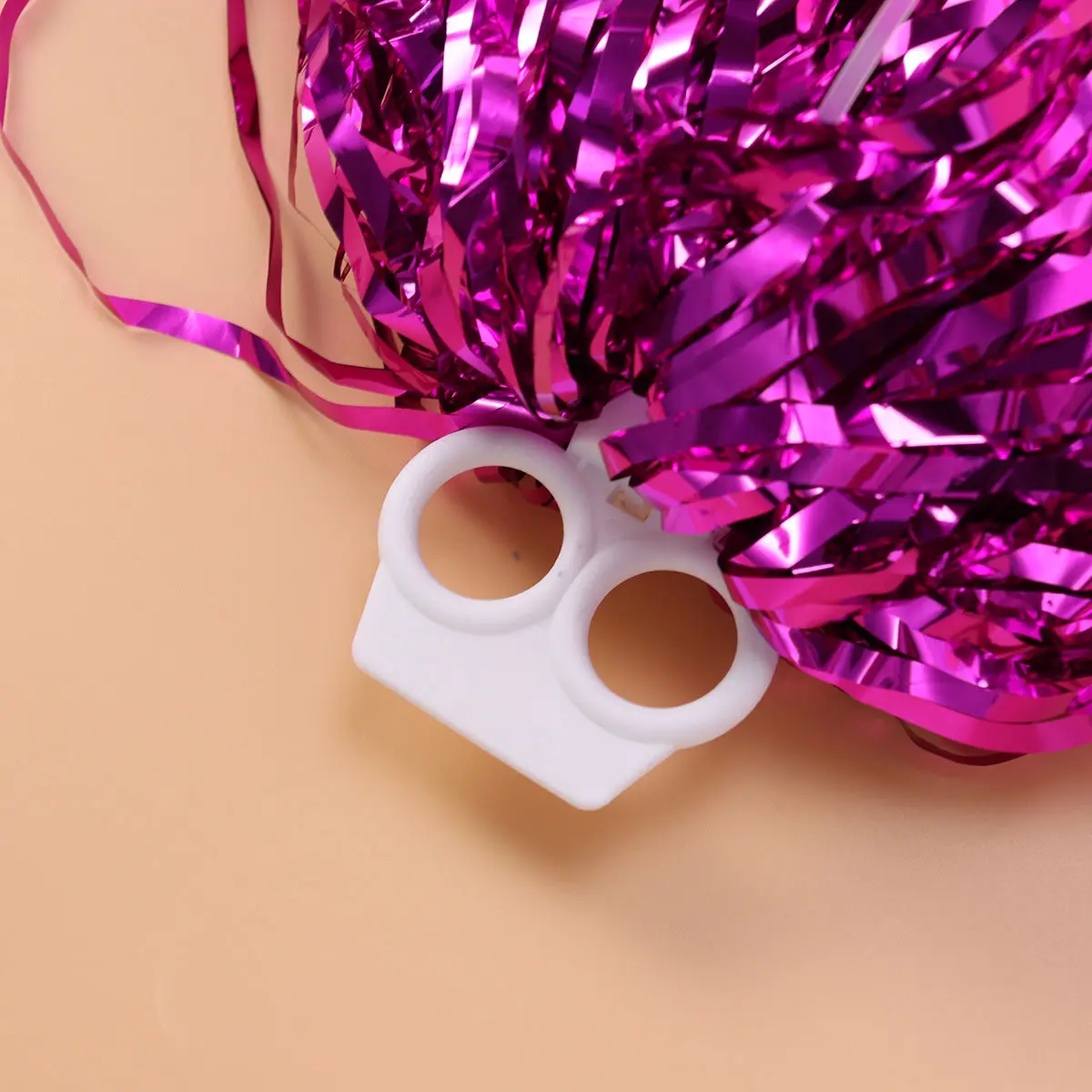 1Pair Pom Poms Plastic Ring 50G Shiny Lightweight Safe Comfortable for Kids College High School Cheering Sports
