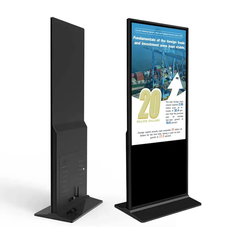 Floor Standing 43 49 55 65 Inch Android Video LCD Advertising Player Kiosk Vertical Totem Digital Touch Signage Display