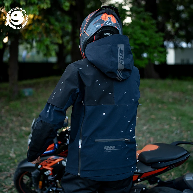 Star Field Knight Motorcycle Riding Men's Jacket Blue Equipment Clothes Winter Warm Cotton Inner With CE Protective Accessories