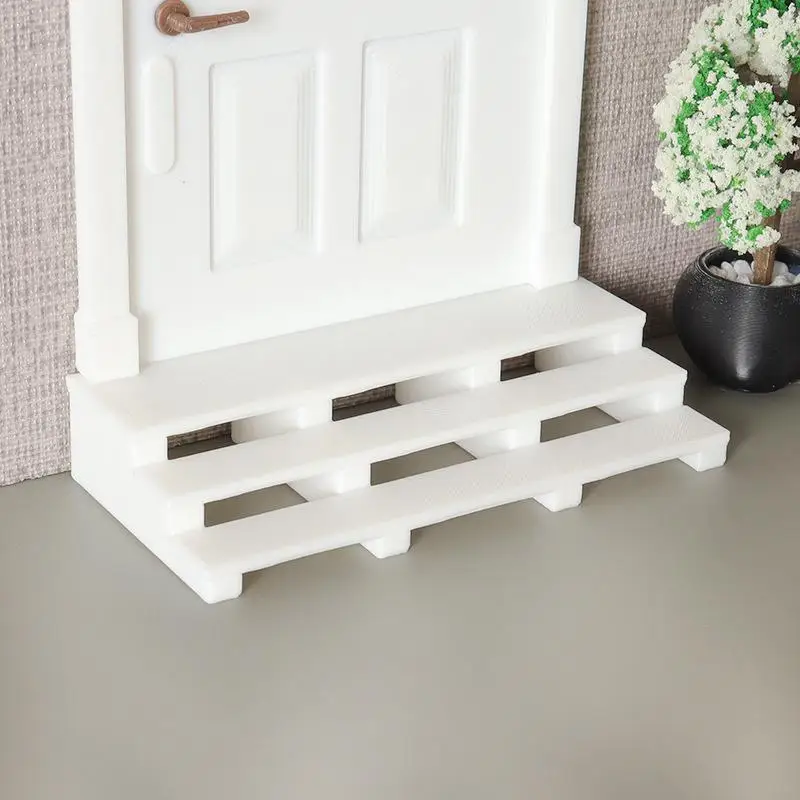 ▶1Pcs Dollhouse Staircase Model Mini Simulation Dolls House DIY Micro Landscape Outdoor Stair Decoration Furniture Accessories