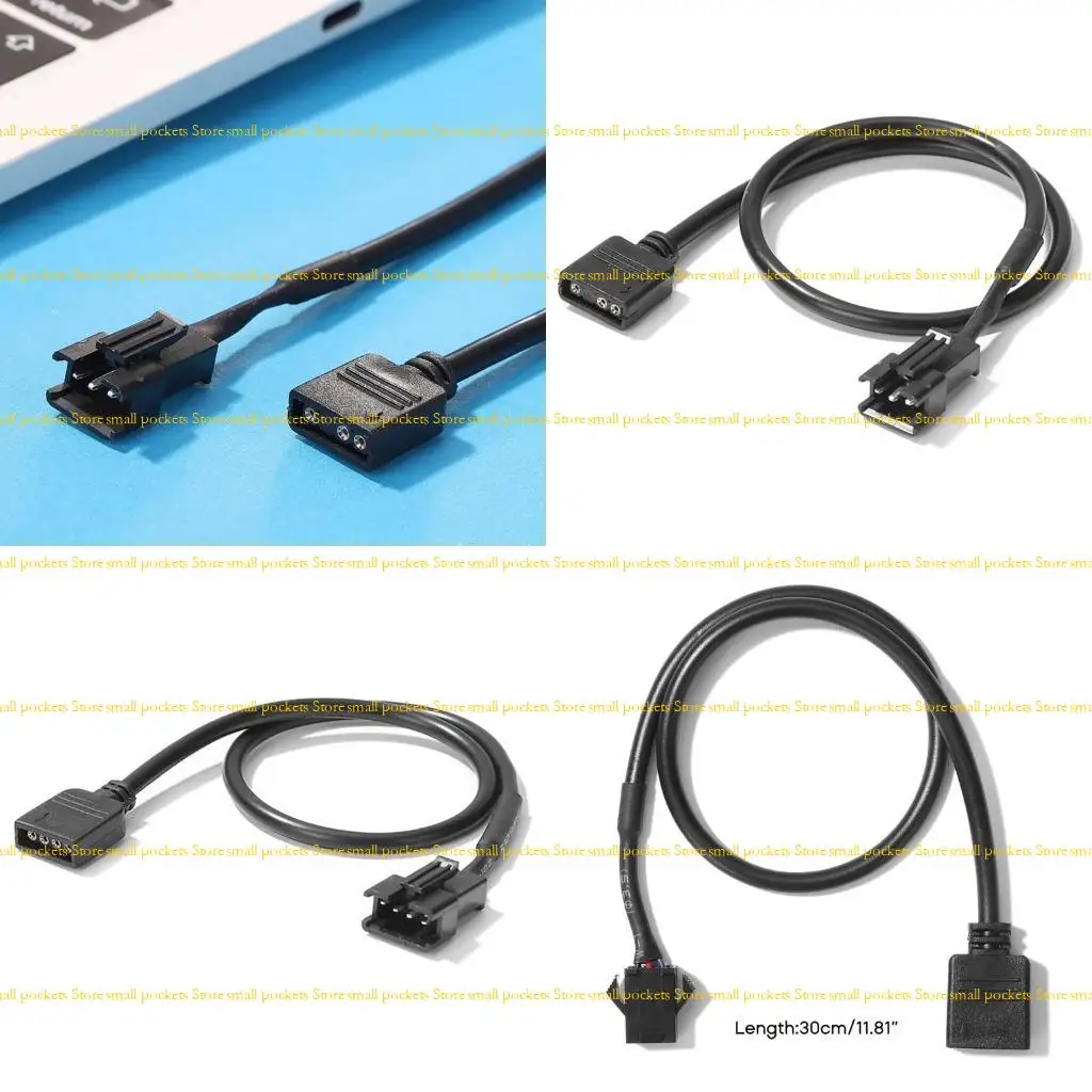 

R1WD 30cm Motherboard RGB Adapter Conversion Cable 5V 3Pin/12V 4Pin RGB Led Strip Light for PC Computer LED Light Strip Line