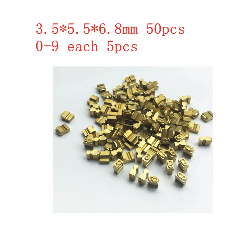 50pcs 3.5*5.5*6.8mm 5.5R Hot Stamping Letters Printing Number 0-9 for expiration coding machine date code numbers